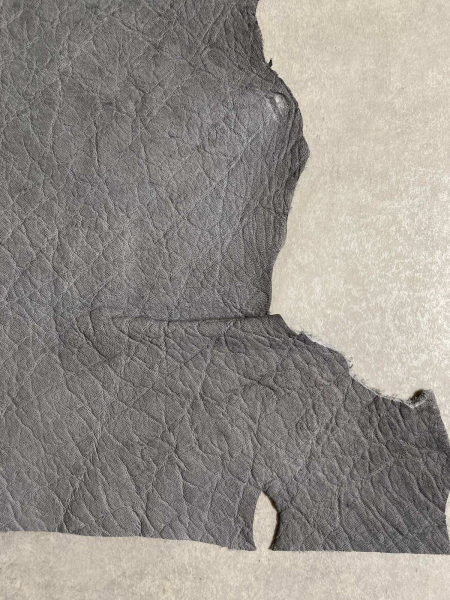 画像5: エレファントレザー　グレー　ゾウ革　象革　エキゾチックレザー (5)