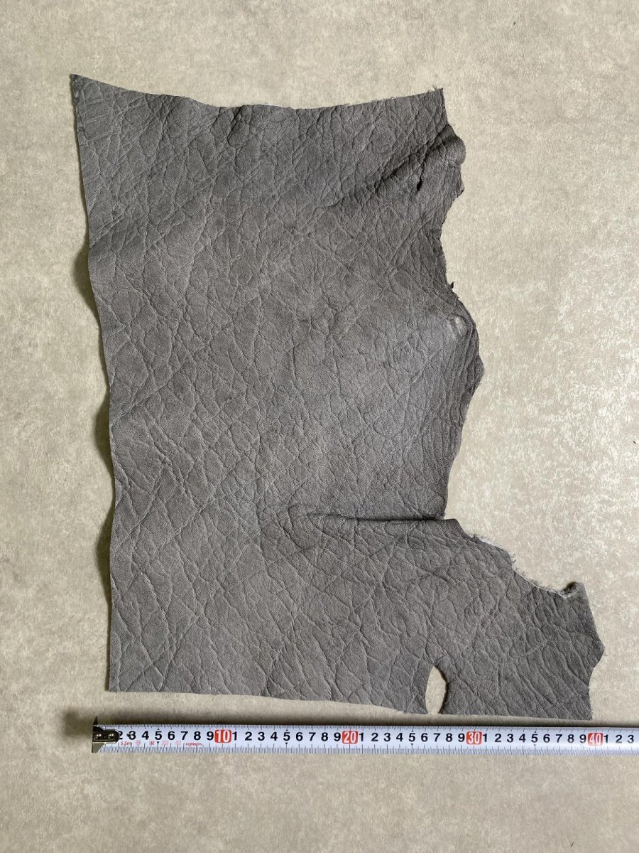 画像8: エレファントレザー　グレー　ゾウ革　象革　エキゾチックレザー (8)