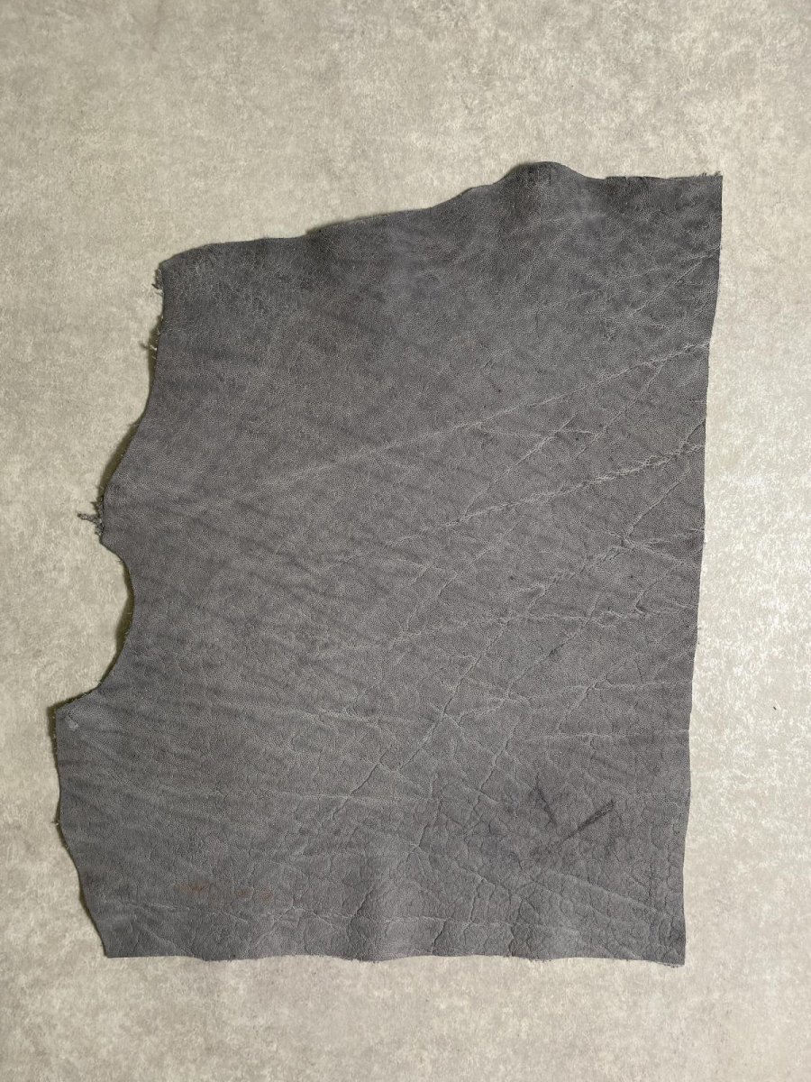 画像1: エレファントレザー　グレー　ゾウ革　象革　エキゾチックレザー (1)