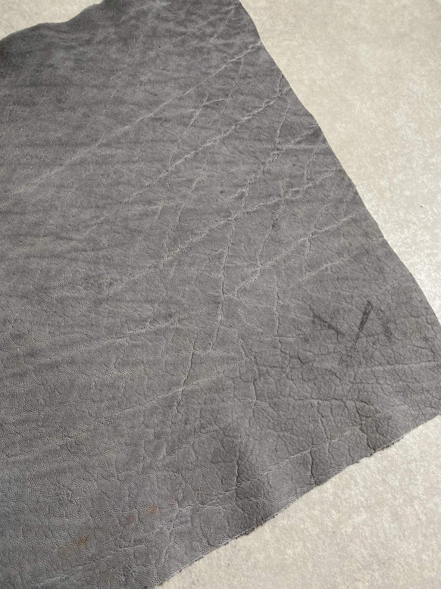 画像3: エレファントレザー　グレー　ゾウ革　象革　エキゾチックレザー (3)