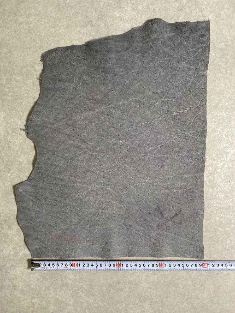 画像8: エレファントレザー　グレー　ゾウ革　象革　エキゾチックレザー (8)