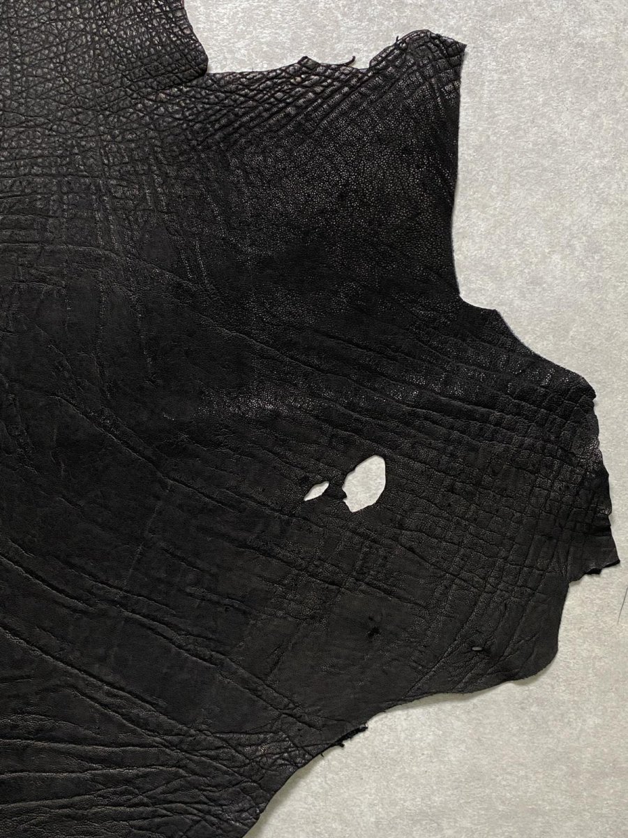 画像4: エレファントレザー　ブラック　ゾウ革　象革　エキゾチックレザー (4)