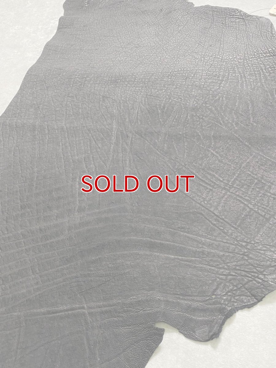 画像6: エレファントレザー　ブラック　ゾウ革　象革　エキゾチックレザー (6)