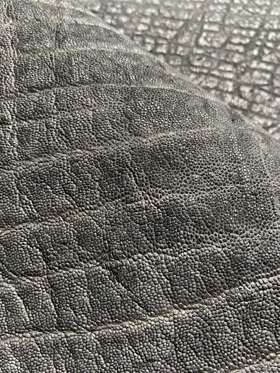 画像7: エレファントレザー　ブラック　ゾウ革　象革　エキゾチックレザー (7)