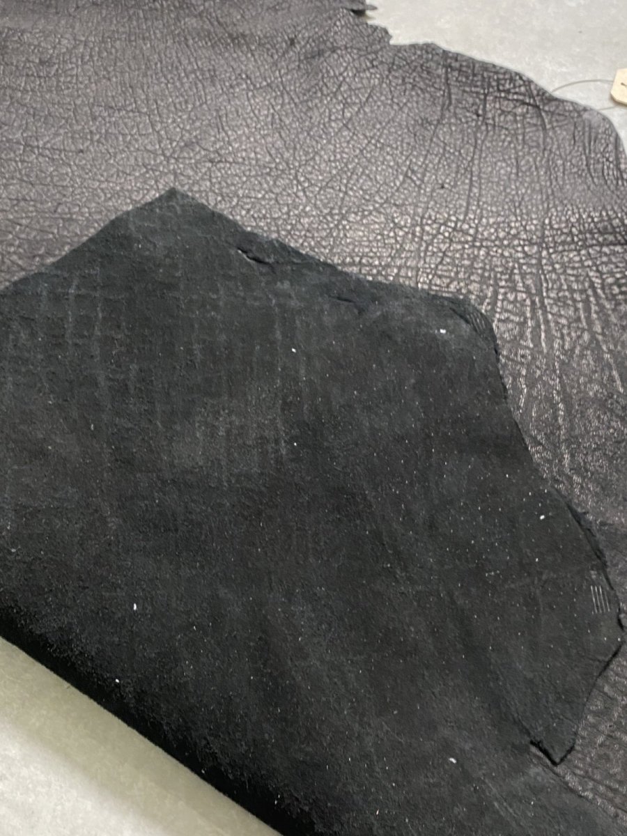 画像8: エレファントレザー　ブラック　ゾウ革　象革　エキゾチックレザー (8)