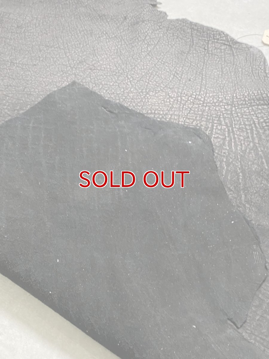 画像8: エレファントレザー　ブラック　ゾウ革　象革　エキゾチックレザー (8)