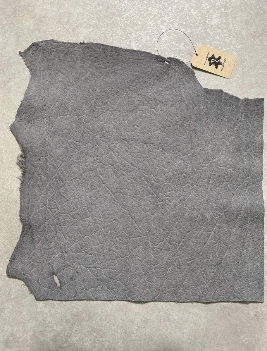 画像1: エレファントレザー　グレー　ゾウ革　象革　エキゾチックレザー (1)