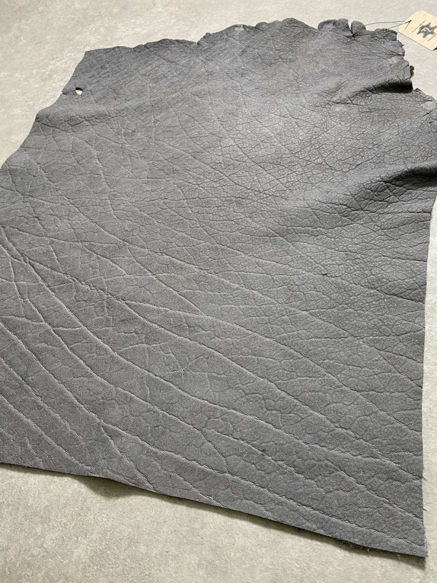 画像6: エレファントレザー　グレー　ゾウ革　象革　エキゾチックレザー (6)