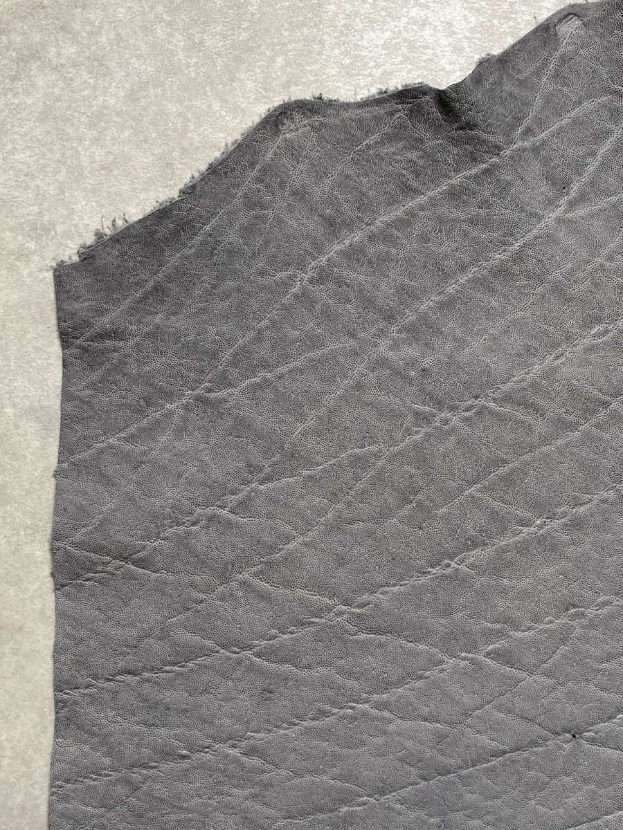 画像2: エレファントレザー　グレー　ゾウ革　象革　エキゾチックレザー (2)