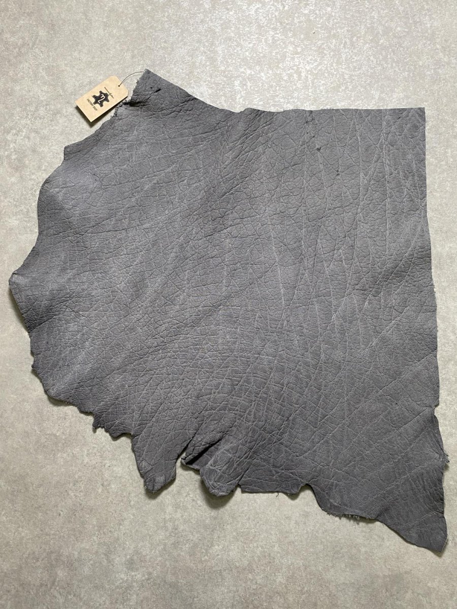 画像1: エレファントレザー　グレー　ゾウ革　象革　エキゾチックレザー (1)