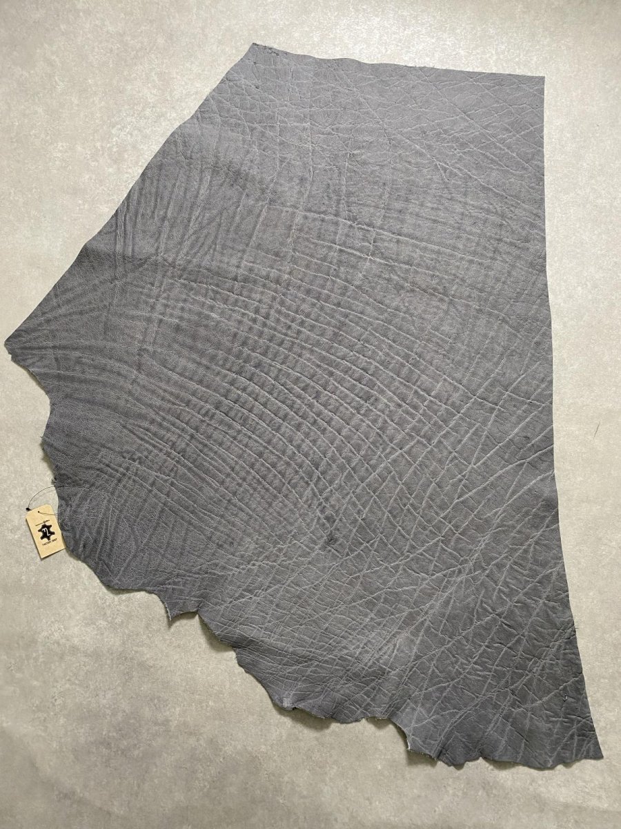 画像1: エレファントレザー　グレー　ゾウ革　象革　エキゾチックレザー (1)