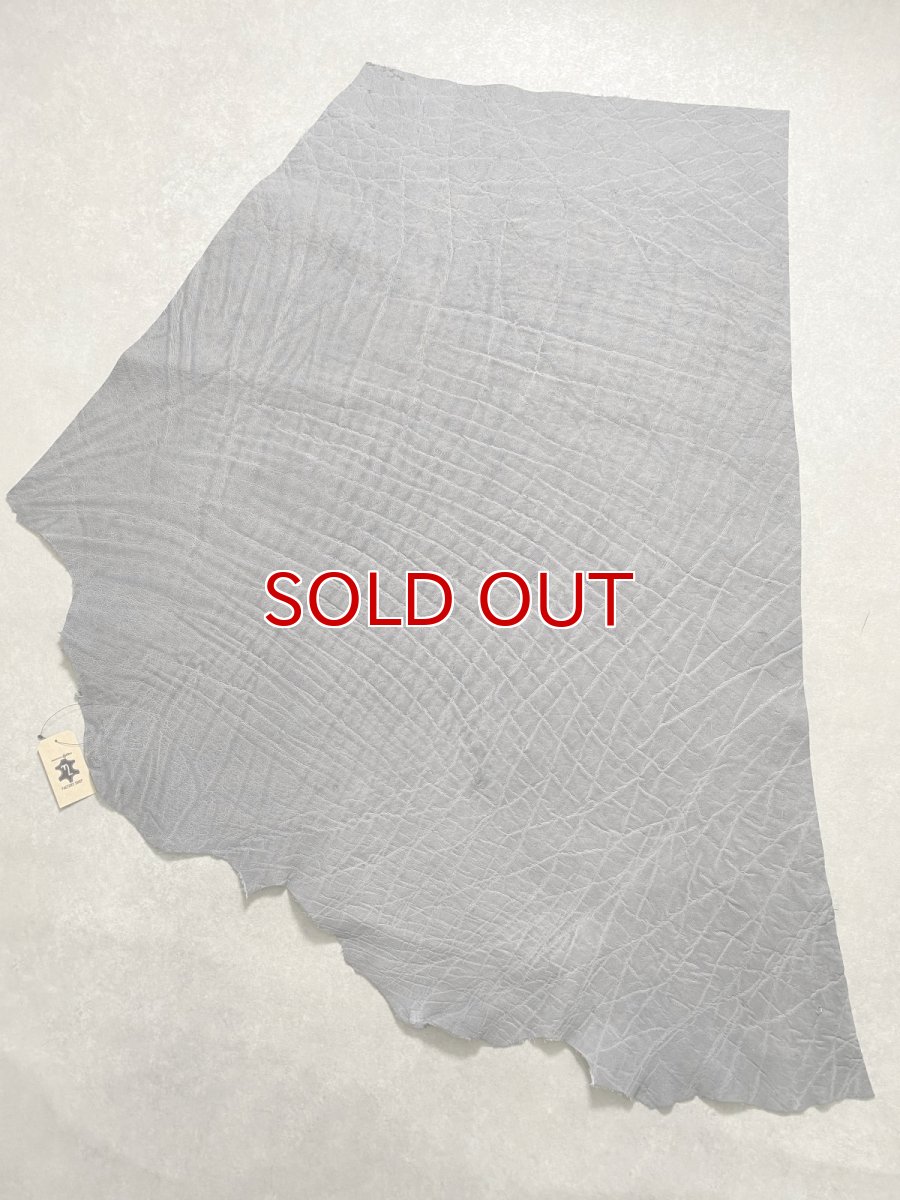 画像1: エレファントレザー　グレー　ゾウ革　象革　エキゾチックレザー (1)