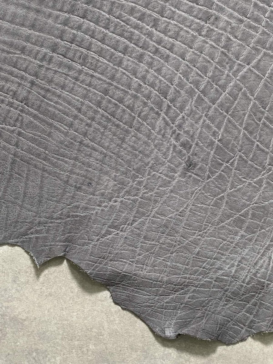 画像5: エレファントレザー　グレー　ゾウ革　象革　エキゾチックレザー (5)