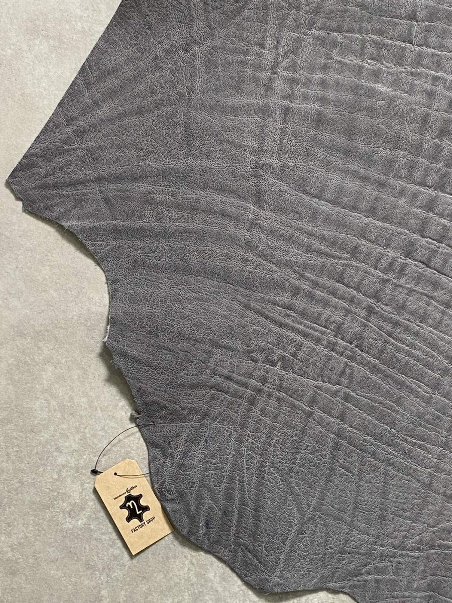 画像4: エレファントレザー　グレー　ゾウ革　象革　エキゾチックレザー (4)