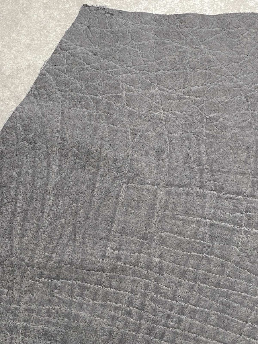 画像2: エレファントレザー　グレー　ゾウ革　象革　エキゾチックレザー (2)