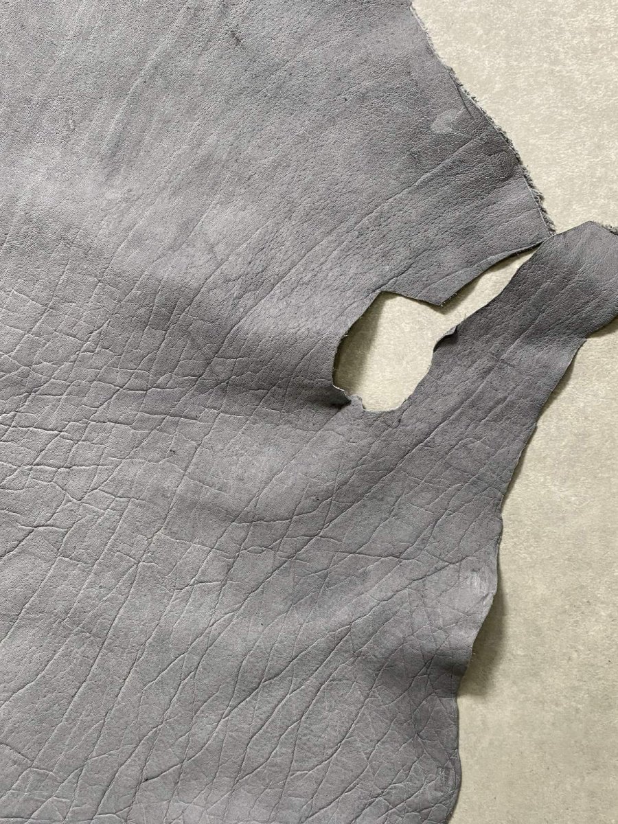 画像4: エレファントレザー　グレー　ゾウ革　象革　エキゾチックレザー (4)