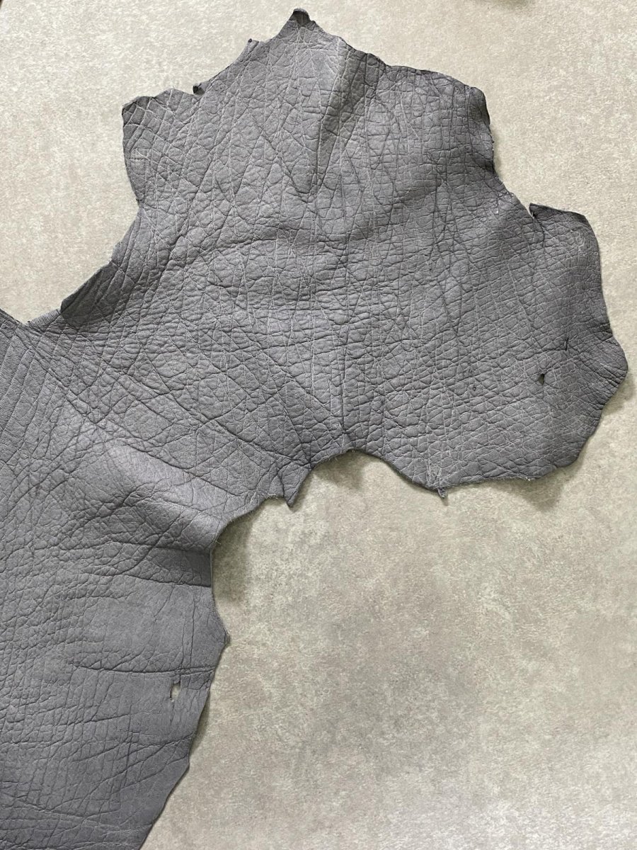 画像8: エレファントレザー　グレー　ゾウ革　象革　エキゾチックレザー (8)