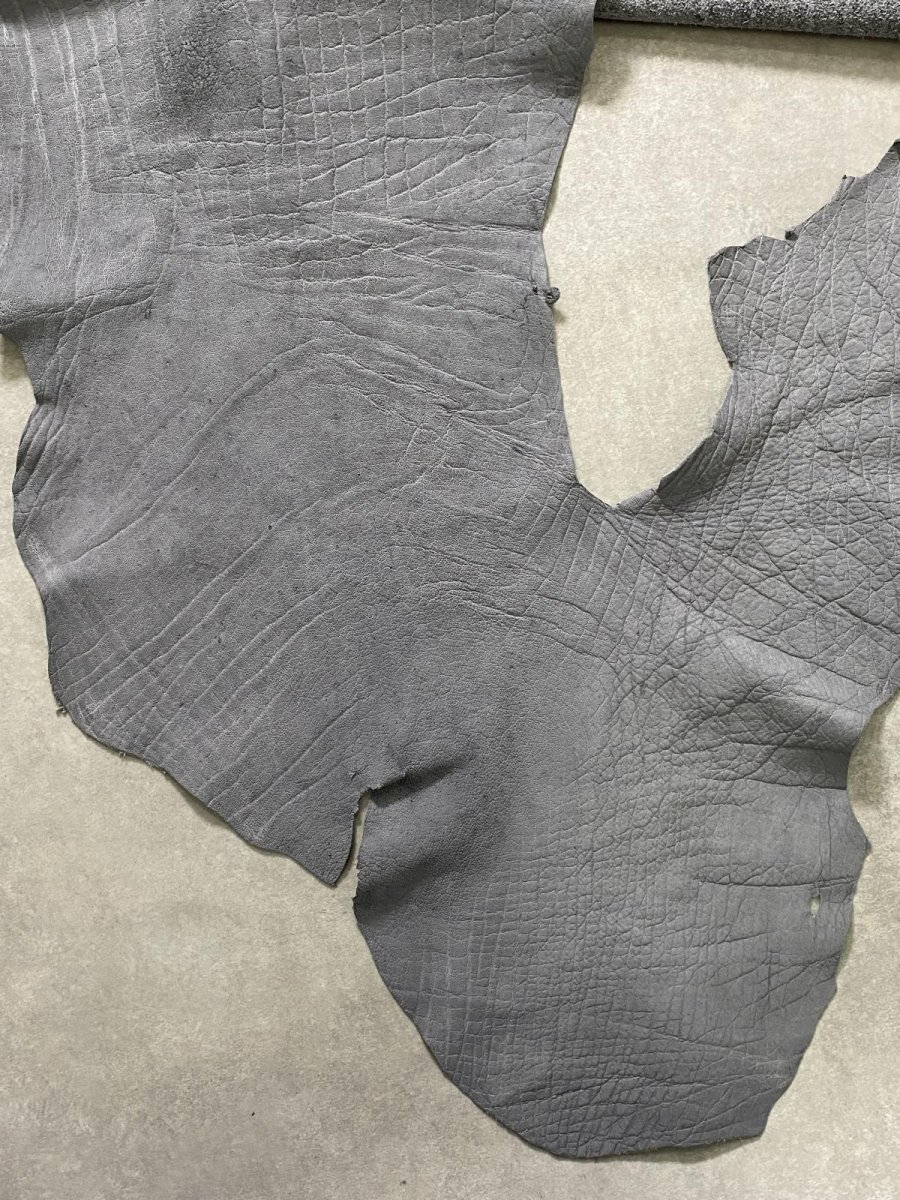 画像7: エレファントレザー　グレー　ゾウ革　象革　エキゾチックレザー (7)