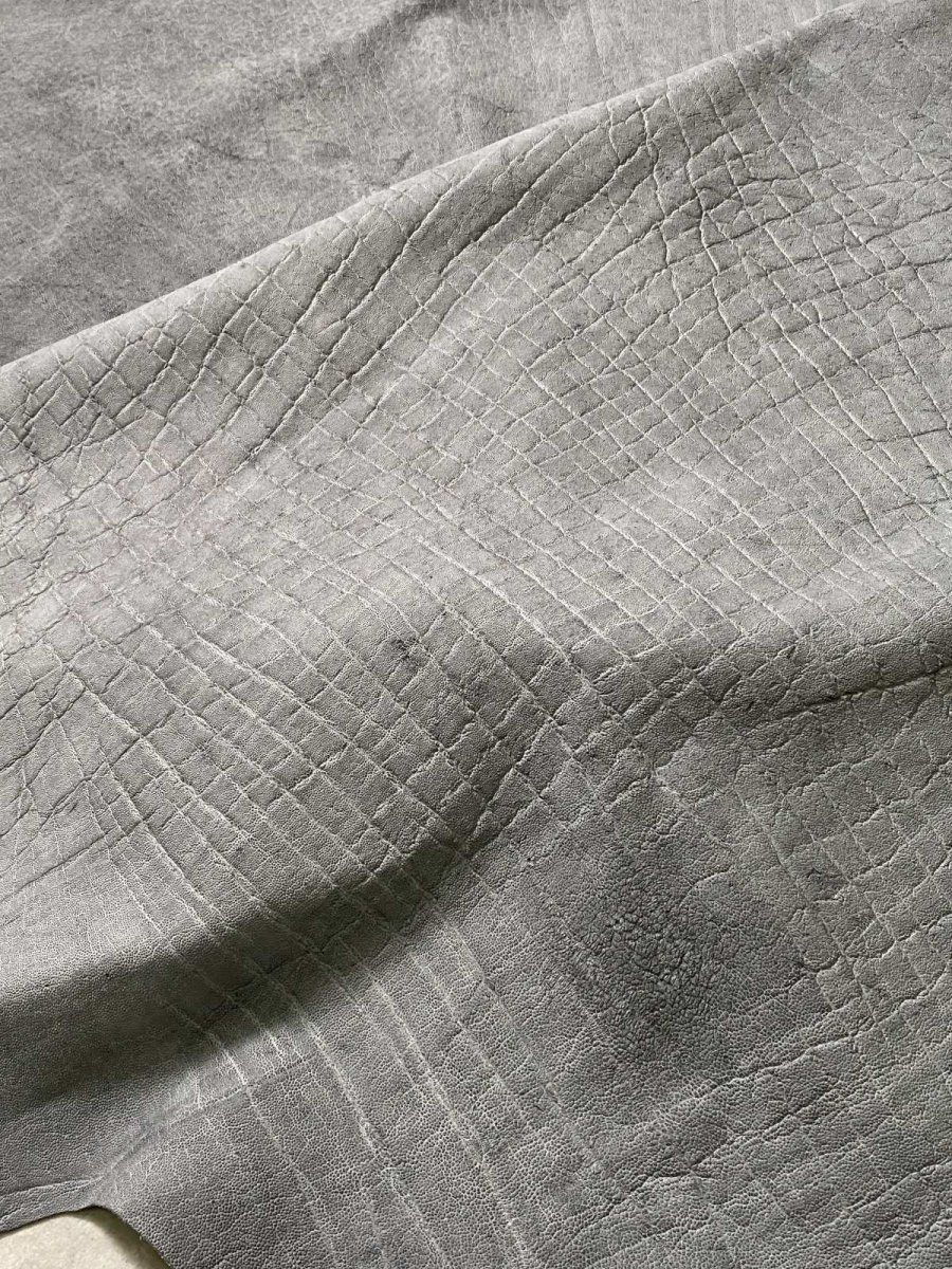 画像6: エレファントレザー　グレー　ゾウ革　象革　エキゾチックレザー (6)