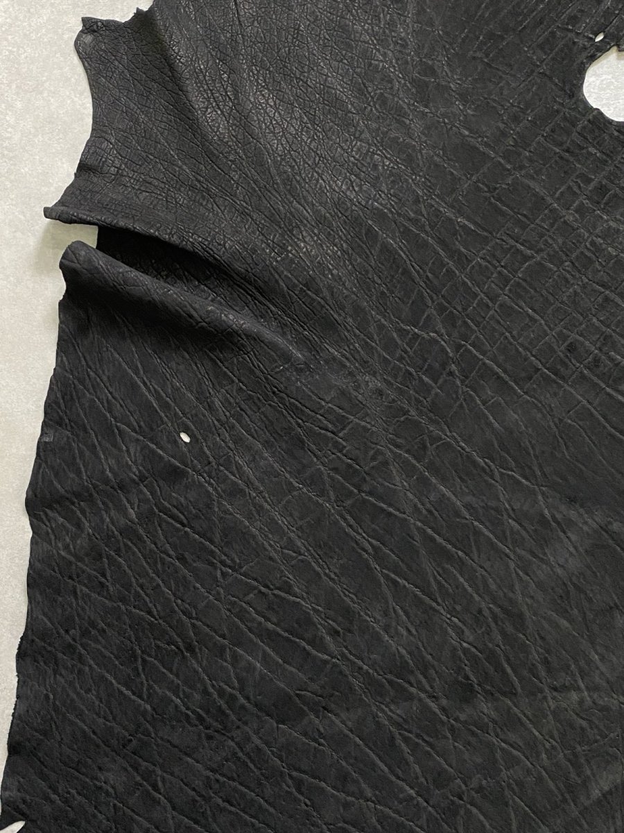 画像5: エレファントレザー　ブラック　ゾウ革　象革　エキゾチックレザー (5)