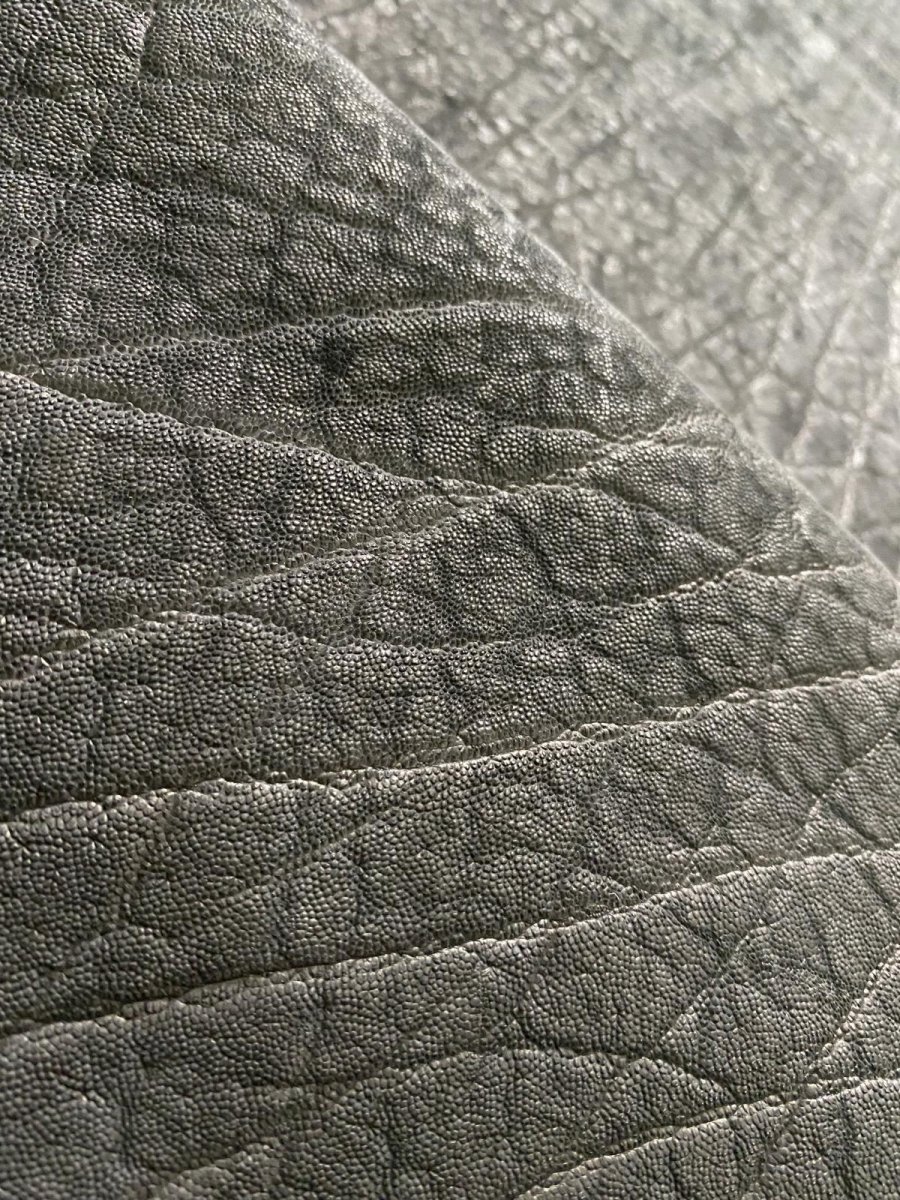 画像9: エレファントレザー　ブラック　ゾウ革　象革　エキゾチックレザー (9)