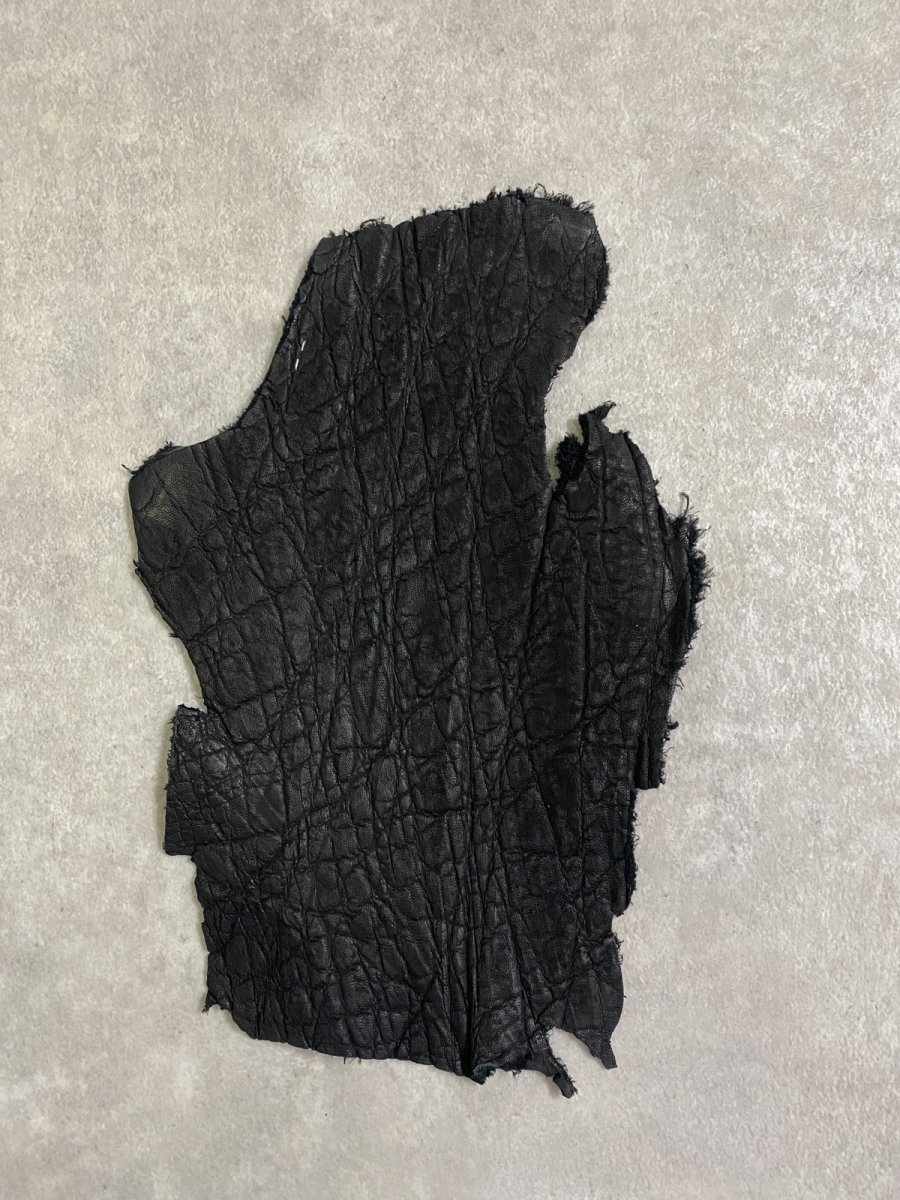 画像1: 象革　エレファントレザー　ブラック　ゾウ革 ハギレ (1)