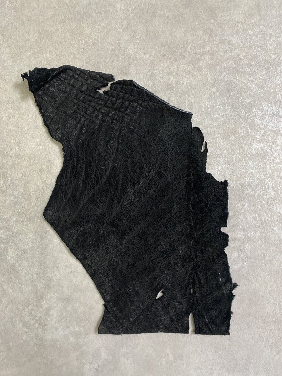 画像1: 象革　エレファントレザー　ブラック　ゾウ革 ハギレ (1)