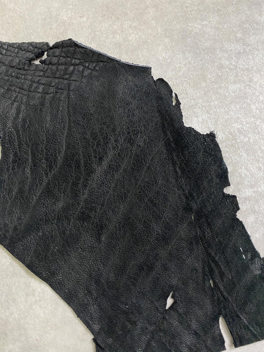 画像3: 象革　エレファントレザー　ブラック　ゾウ革 ハギレ (3)