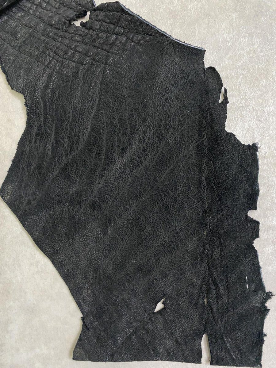 画像2: 象革　エレファントレザー　ブラック　ゾウ革 ハギレ (2)