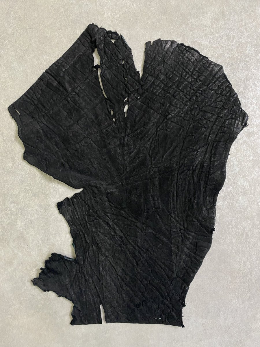 画像1: 象革　エレファントレザー　ブラック　ゾウ革 ハギレ (1)