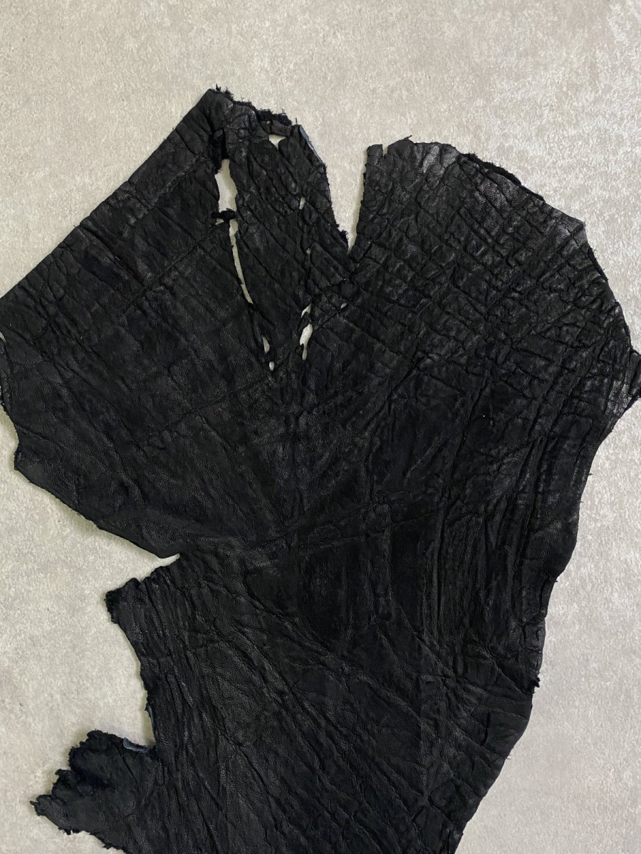 画像3: 象革　エレファントレザー　ブラック　ゾウ革 ハギレ (3)