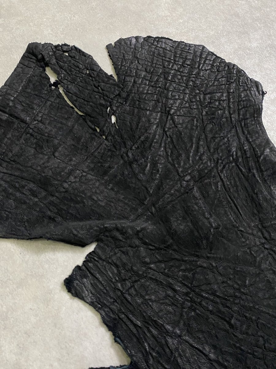 画像4: 象革　エレファントレザー　ブラック　ゾウ革 ハギレ (4)