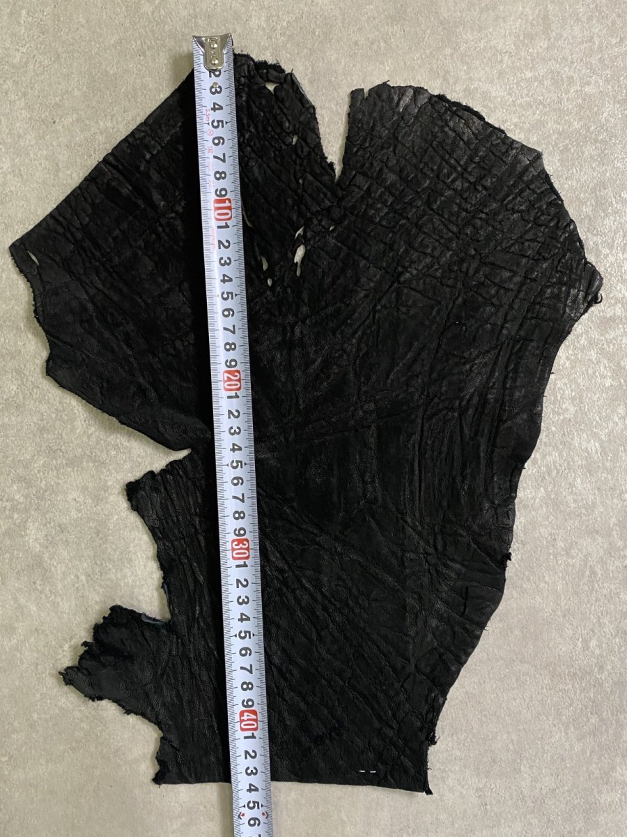 画像6: 象革　エレファントレザー　ブラック　ゾウ革 ハギレ (6)