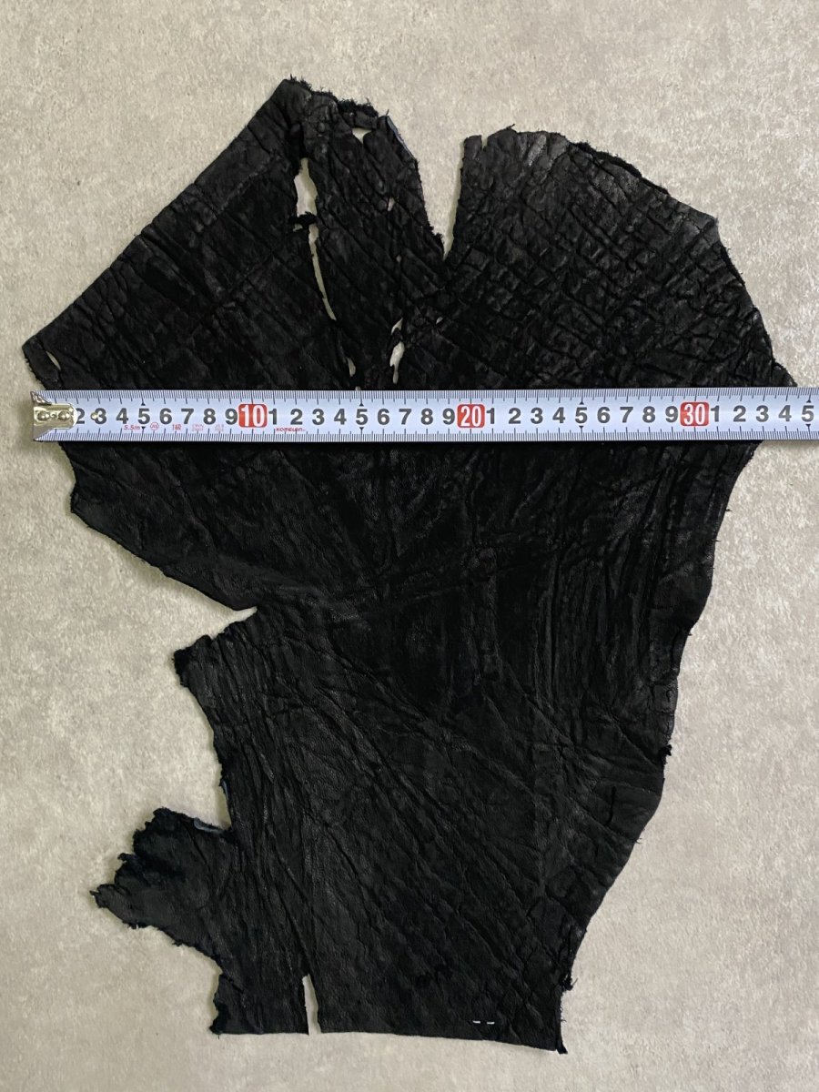 画像7: 象革　エレファントレザー　ブラック　ゾウ革 ハギレ (7)