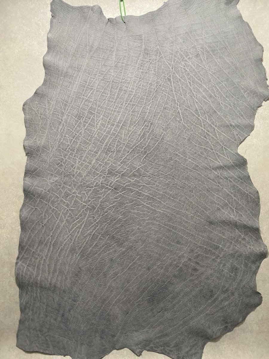 画像1: エレファントレザー　グレー　ゾウ革　象革　エキゾチックレザー (1)