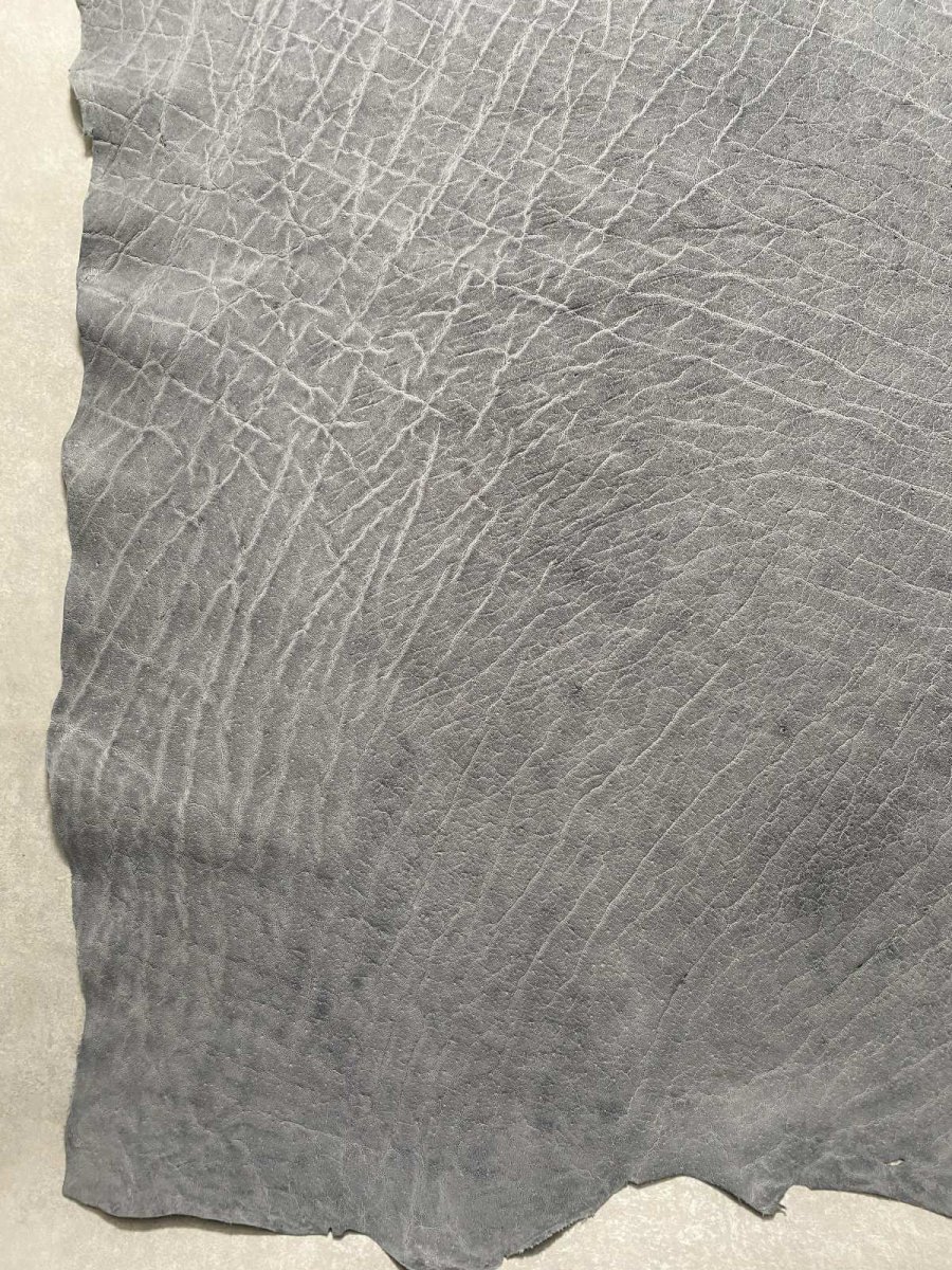 画像5: エレファントレザー　グレー　ゾウ革　象革　エキゾチックレザー (5)