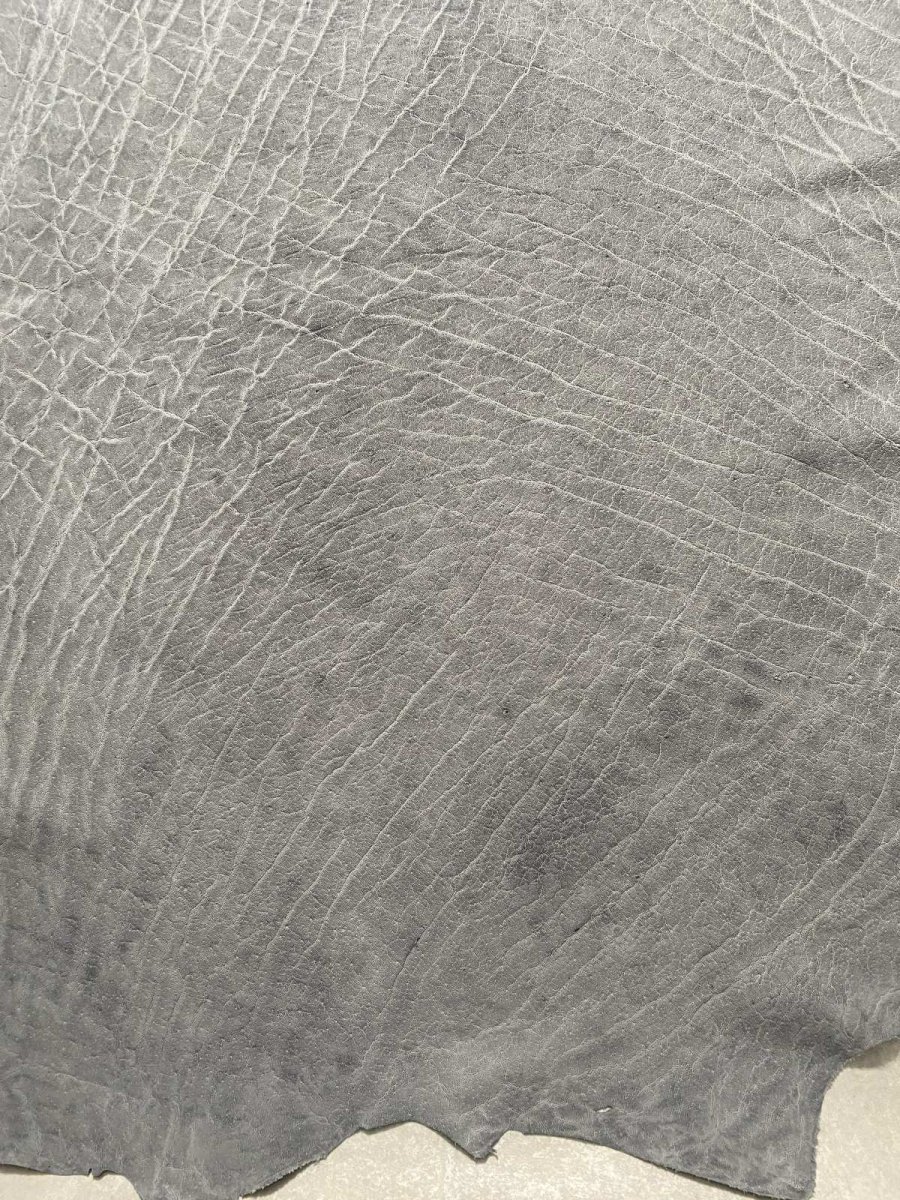 画像6: エレファントレザー　グレー　ゾウ革　象革　エキゾチックレザー (6)