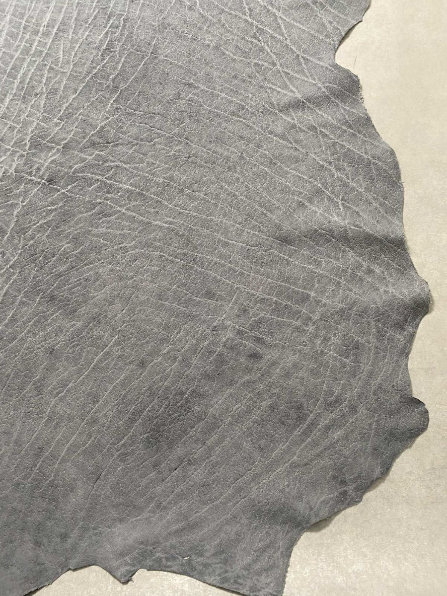画像7: エレファントレザー　グレー　ゾウ革　象革　エキゾチックレザー (7)