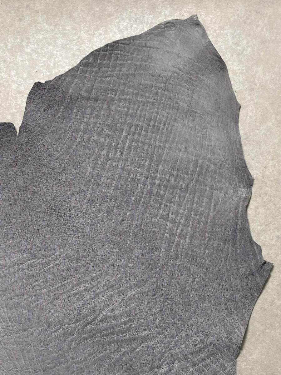 画像3: エレファントレザー　グレー　ゾウ革　象革　エキゾチックレザー (3)