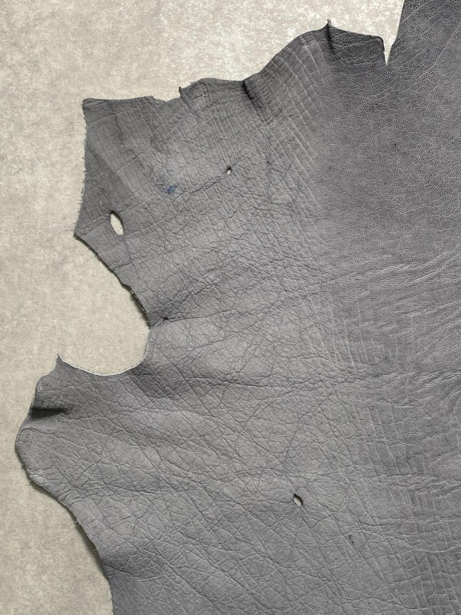 画像2: エレファントレザー　グレー　ゾウ革　象革　エキゾチックレザー (2)