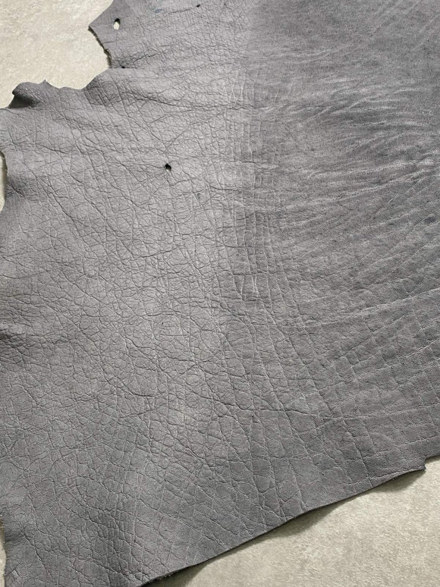 画像6: エレファントレザー　グレー　ゾウ革　象革　エキゾチックレザー (6)