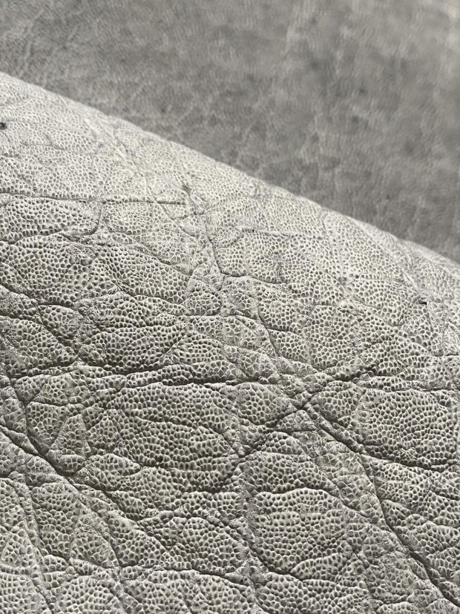 画像7: エレファントレザー　グレー　ゾウ革　象革　エキゾチックレザー (7)