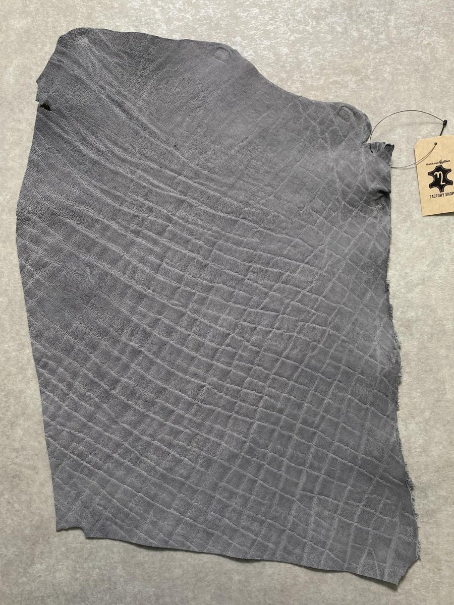 画像1: エレファントレザー　グレー　ゾウ革　象革　エキゾチックレザー (1)