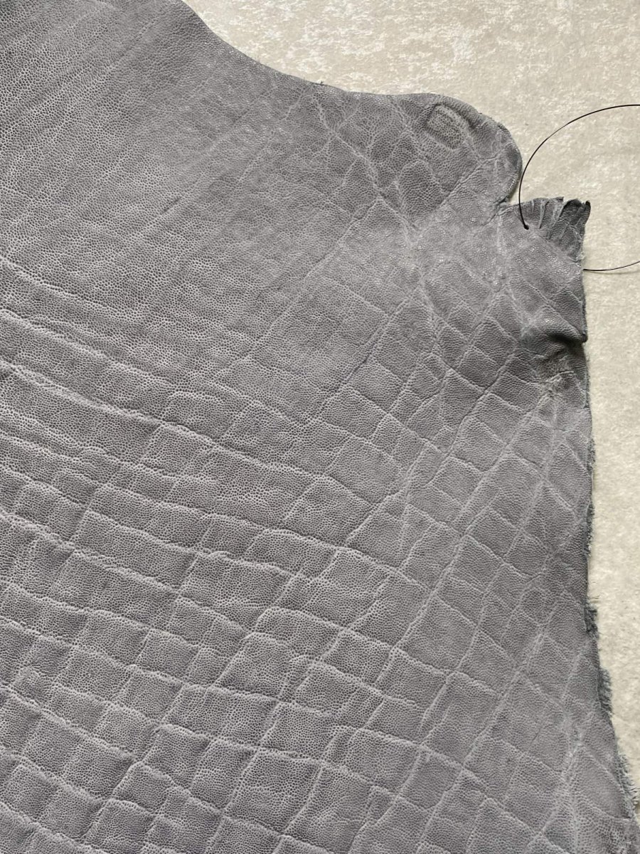 画像3: エレファントレザー　グレー　ゾウ革　象革　エキゾチックレザー (3)