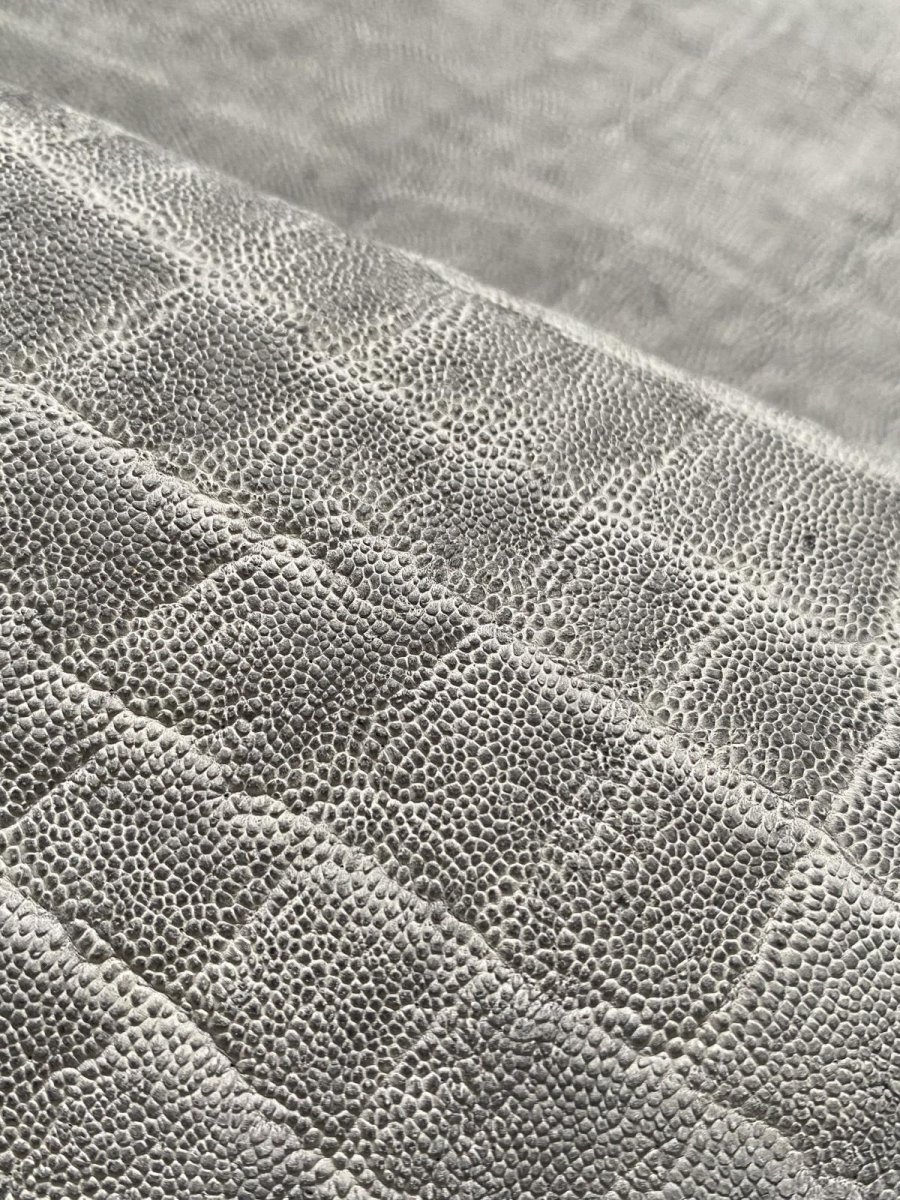 画像7: エレファントレザー　グレー　ゾウ革　象革　エキゾチックレザー (7)