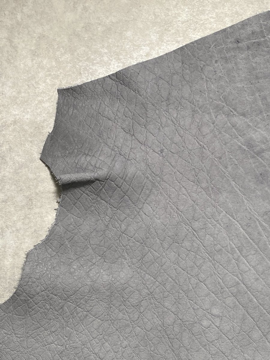画像2: エレファントレザー　グレー　ゾウ革　象革　エキゾチックレザー (2)