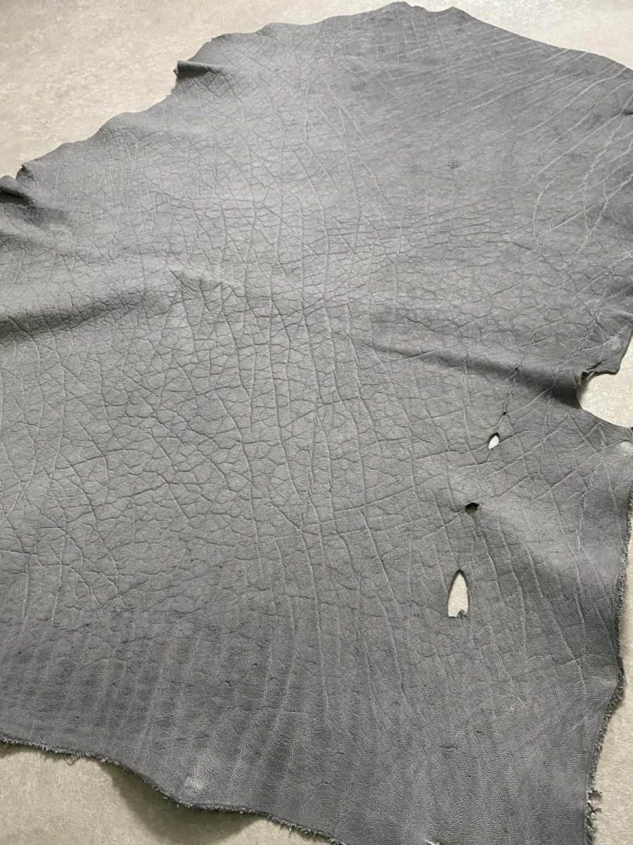 画像7: エレファントレザー　グレー　ゾウ革　象革　エキゾチックレザー (7)
