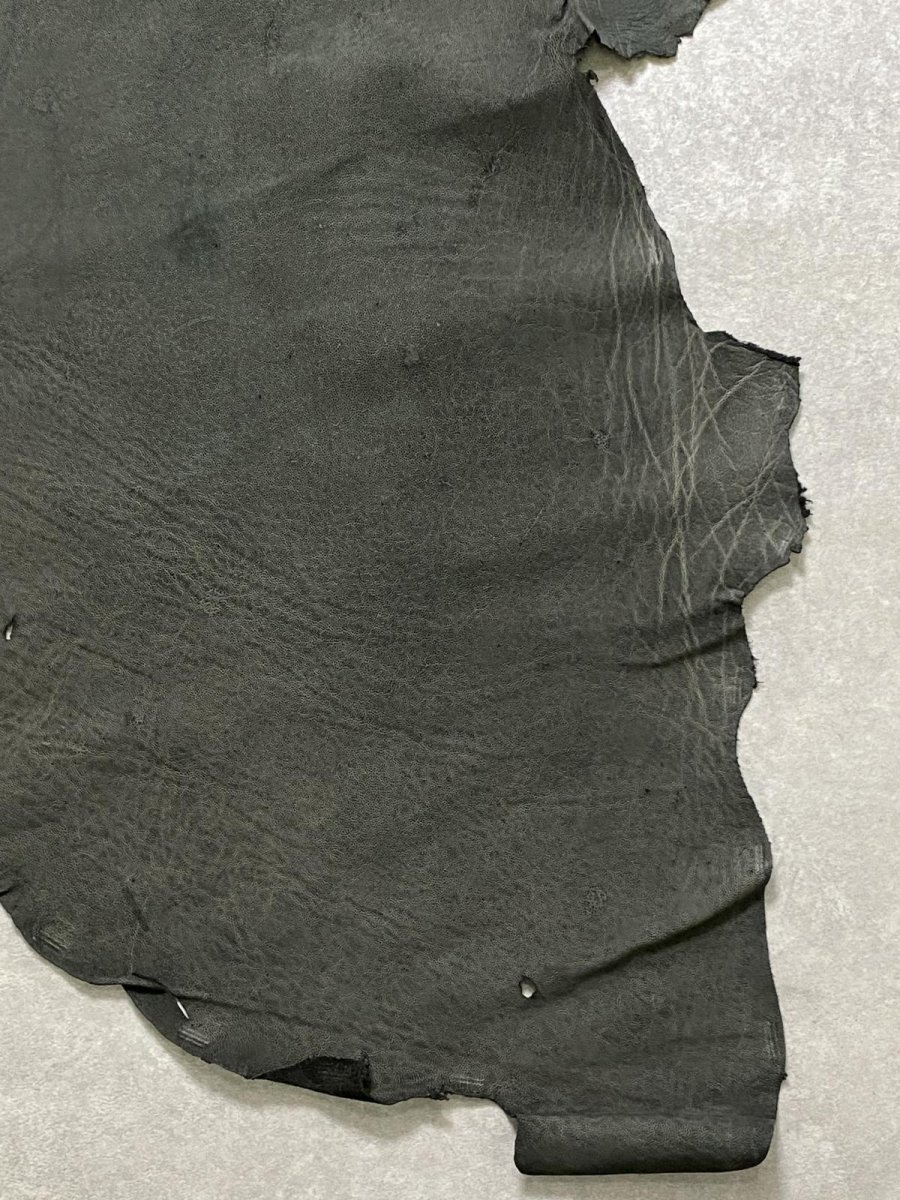 画像5: エレファントレザー　ダークグレー　ゾウ革　象革　耳　エキゾチックレザー (5)