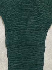 画像4: エレファントレザー　ダークグリーン　ゾウ革　象革　尻尾　エキゾチックレザー (4)