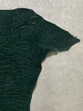 画像3: エレファントレザー　ダークグリーン　ゾウ革　象革　尻尾　エキゾチックレザー (3)
